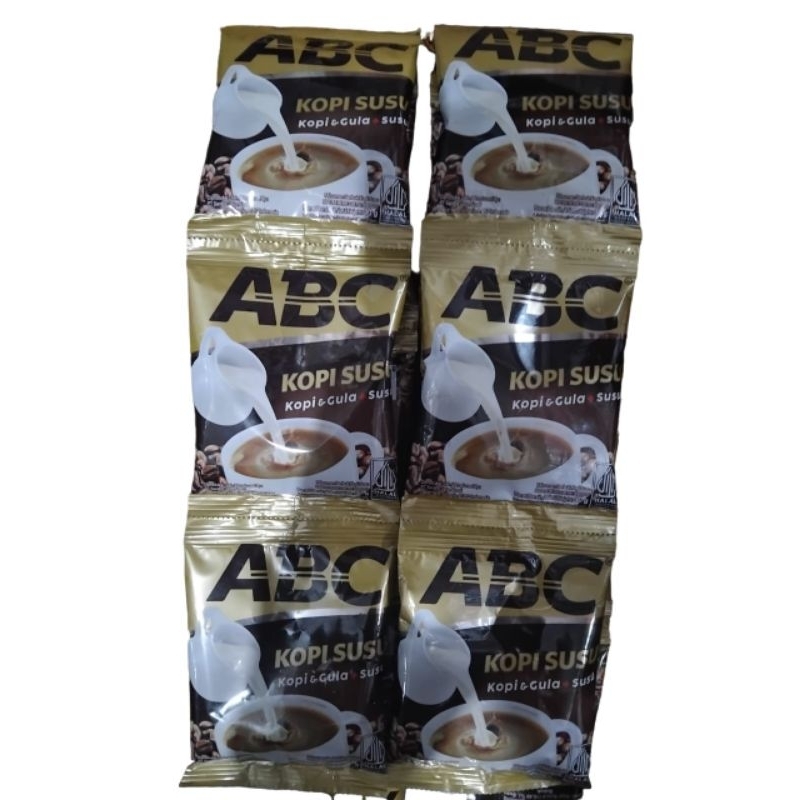 

ABC KOPI SUSU KOPI & GULA + SUSU 1 RENCENG ISI 10 30g