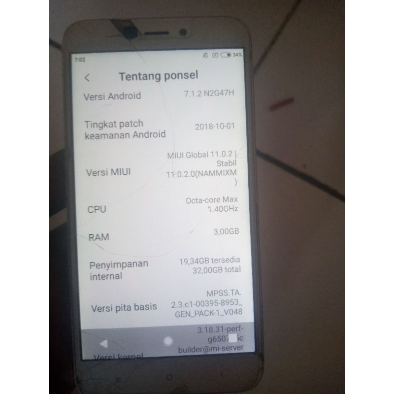 REDMI 4X MINUS LCD RAM 3/32
