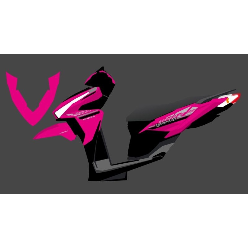 Striping sticker transparan Vario led old 125 150 desain ori