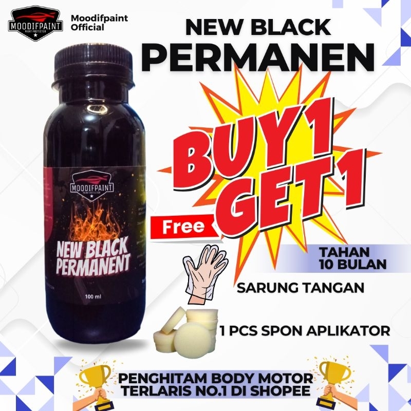 Moodifpaint New Penghitam Body Motor Permanen 100ml