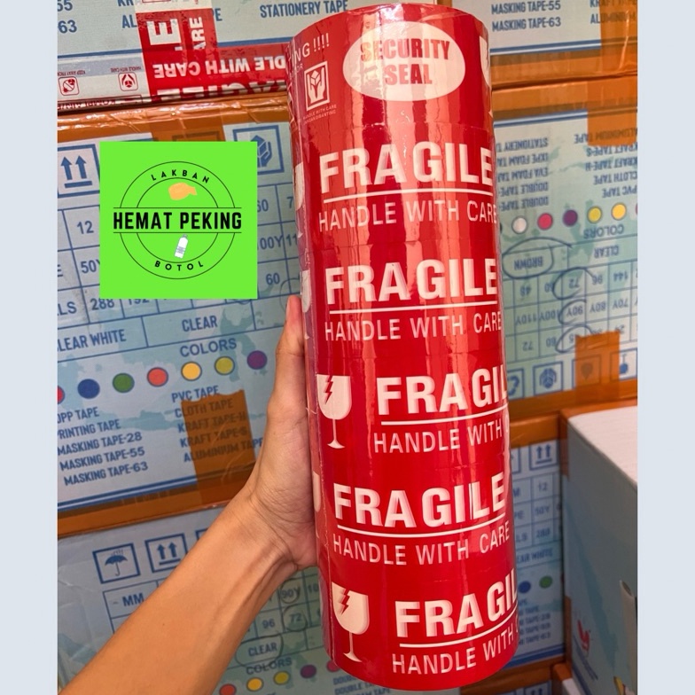

ART F7F3 Lakban Fragile Merah 1 Slop Isi 6 Pcs JANGAN DIBANTING dan Video Unboxing