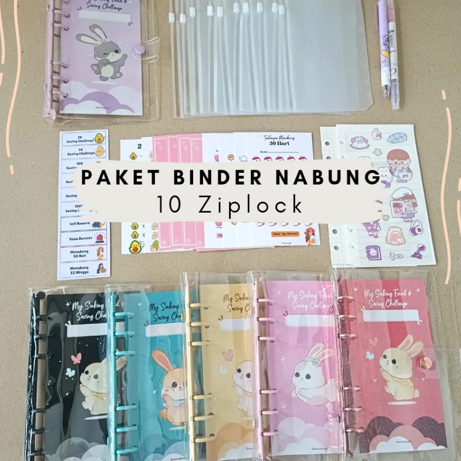 GROSIRAN MURAH Paket binder nabung 1 ziplock Binder keuangan saving challenge