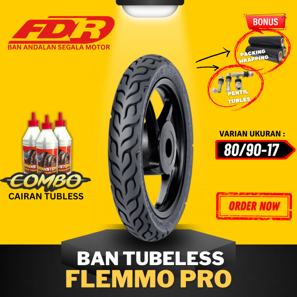 [READY COD] BAN FDR FLEMMO PRO 80/90-17 RING 17 / BAN FDR TUBELESS TUBLES RING 17 ( 80/90-17 ) BAN F