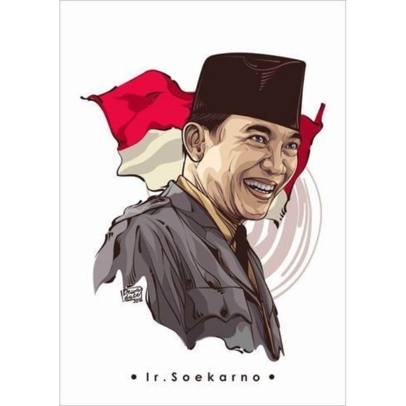 stiker gambar Ir Soekarno print cut