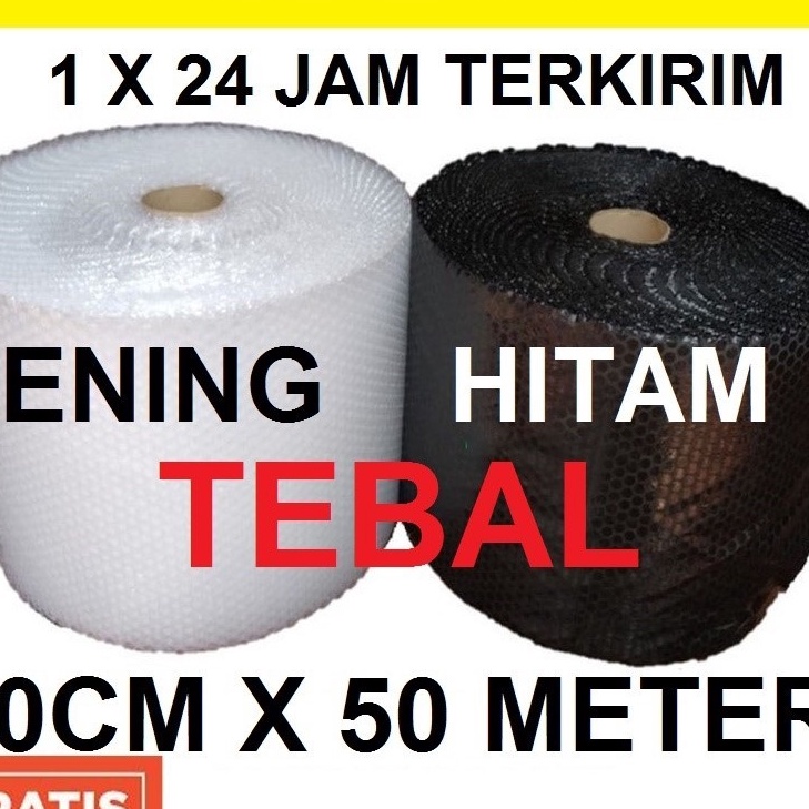 

Ekstra BubbleWrap Hitam Bening 4Cm x 5Meter KHUSUS INSTAN