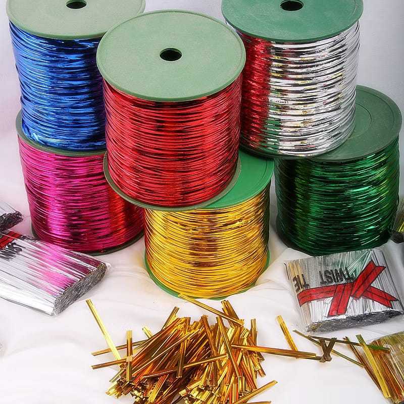 

500 Yard Pita Kawat Souvenir Twist Tie Warna Warni Kawat Metalik Souvenir Butterfly Twister Souvenir