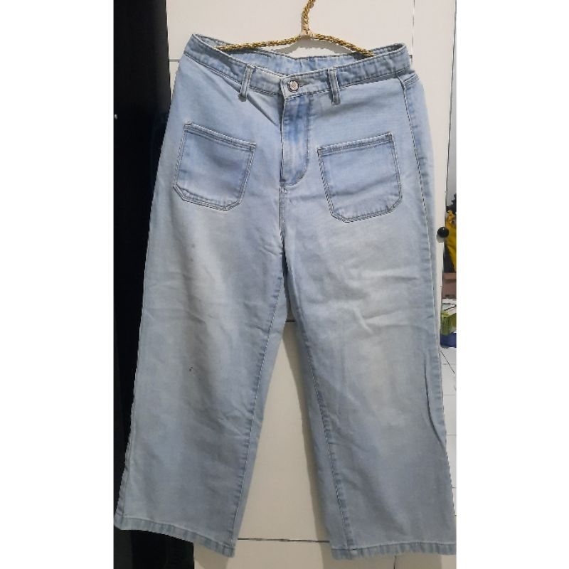 Preloved - Celana jeans gombrong celana jeans kulot wanita