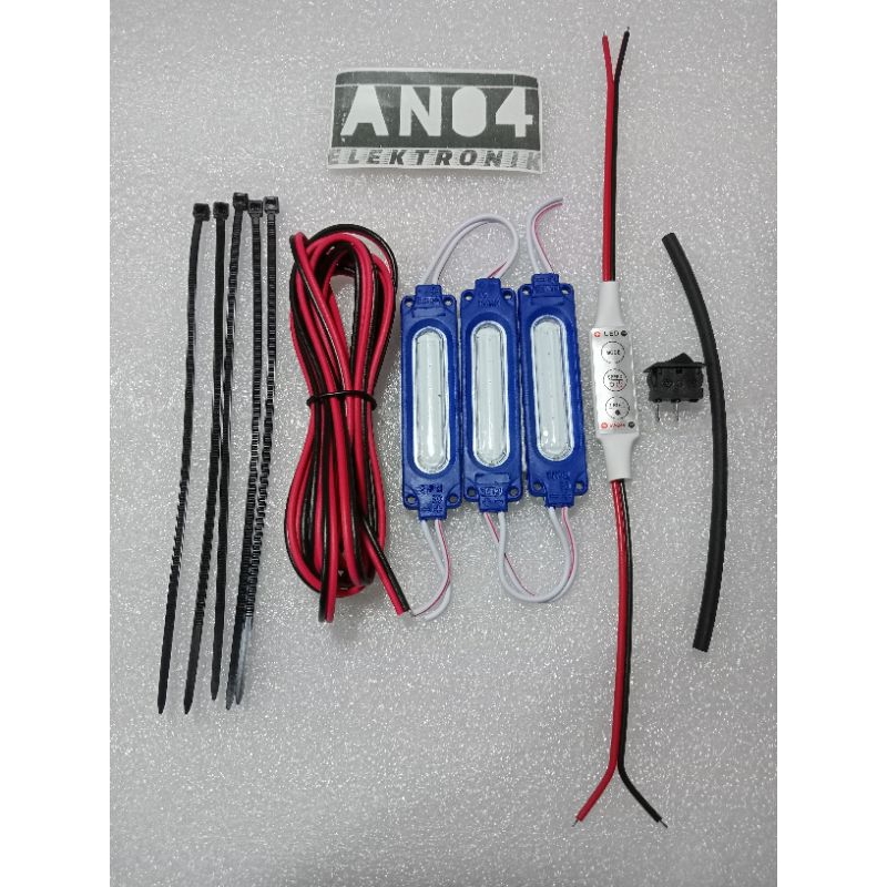 PAKET LAMPU KOLONG MOTOR MODUL KEDIP SUPER LENGKAP LAMPU VARIASI MOTOR MOBIL