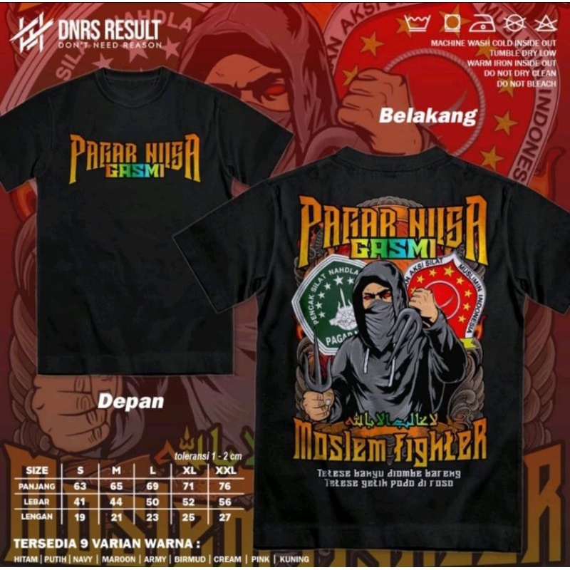 Kaos Pencak Silat Pagar Nusa X Gasmi Moslem Fighter