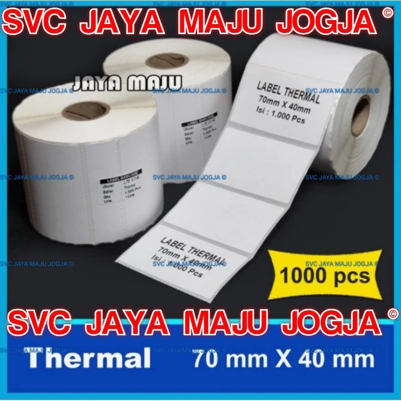 

STIKER LABEL THERMAL 70 X 40 - 70X40MM - 7 X 4 CM - 1.000 P - KUALITAS