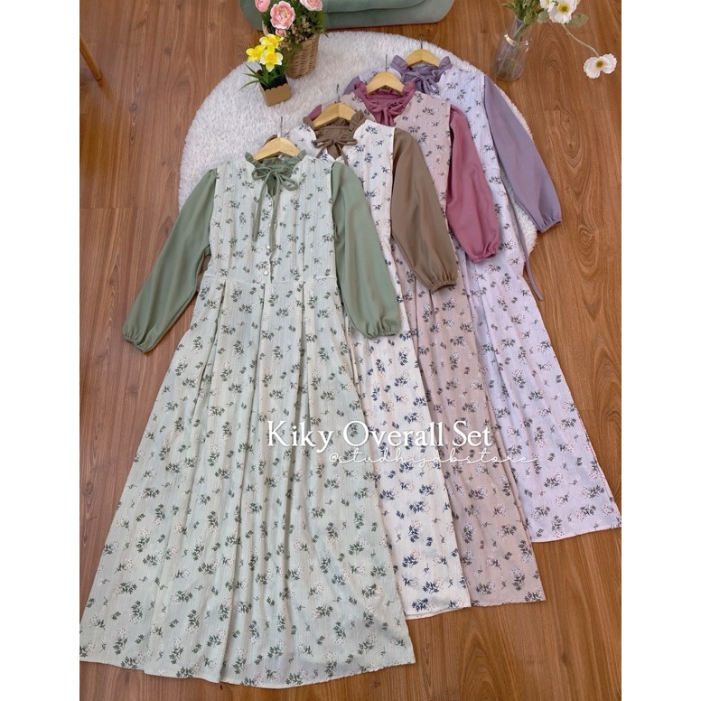 ART L1Z7 Kiky Overall Set 2in1 Overall Bunga by Studhijabstore