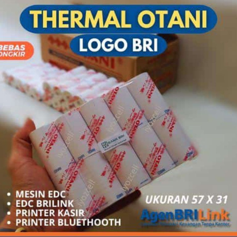 

ART P6L7 KERTAS THERMAL LOGO BRIBRILINK 57x12meter 1 DUS ISI 1 ROLL Merk RM Otani Eprint Go Print