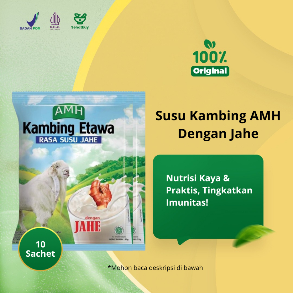 

Susu Kambing Etawa AMH Vanilla Original Plus Jahe Merah 250gr