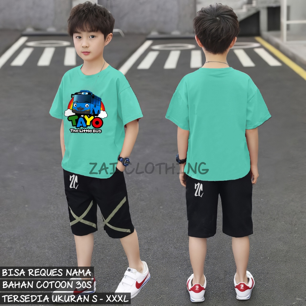 Baju kaos anak distro TAYO cotton combat 30s custom laki-laki dan perempuan cewe cowo murah lucu