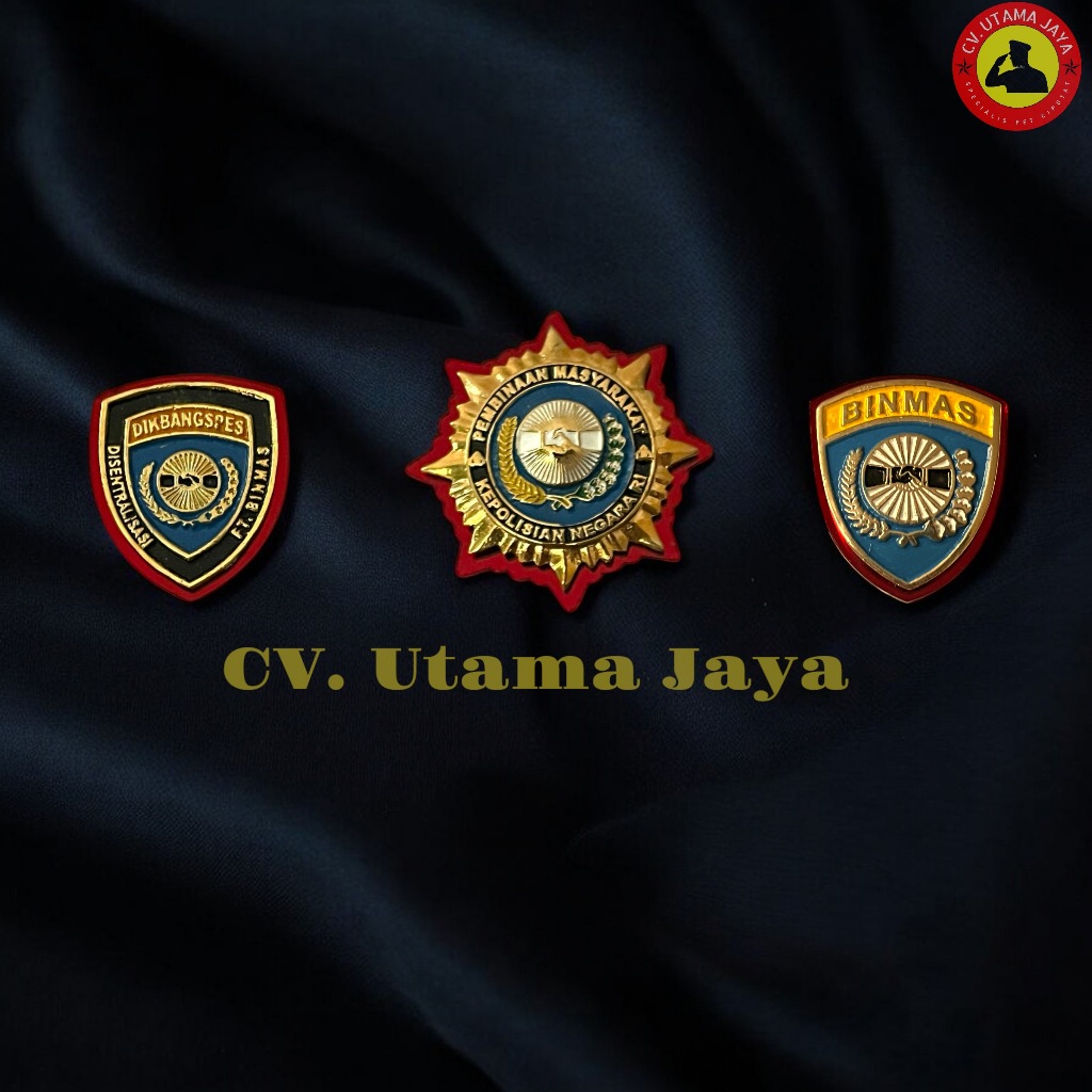 Pin BINMAS | Roda BINMAS | Brevet Binmas | Dikbangspes Bimbingan Masyarakat Polri Polisi