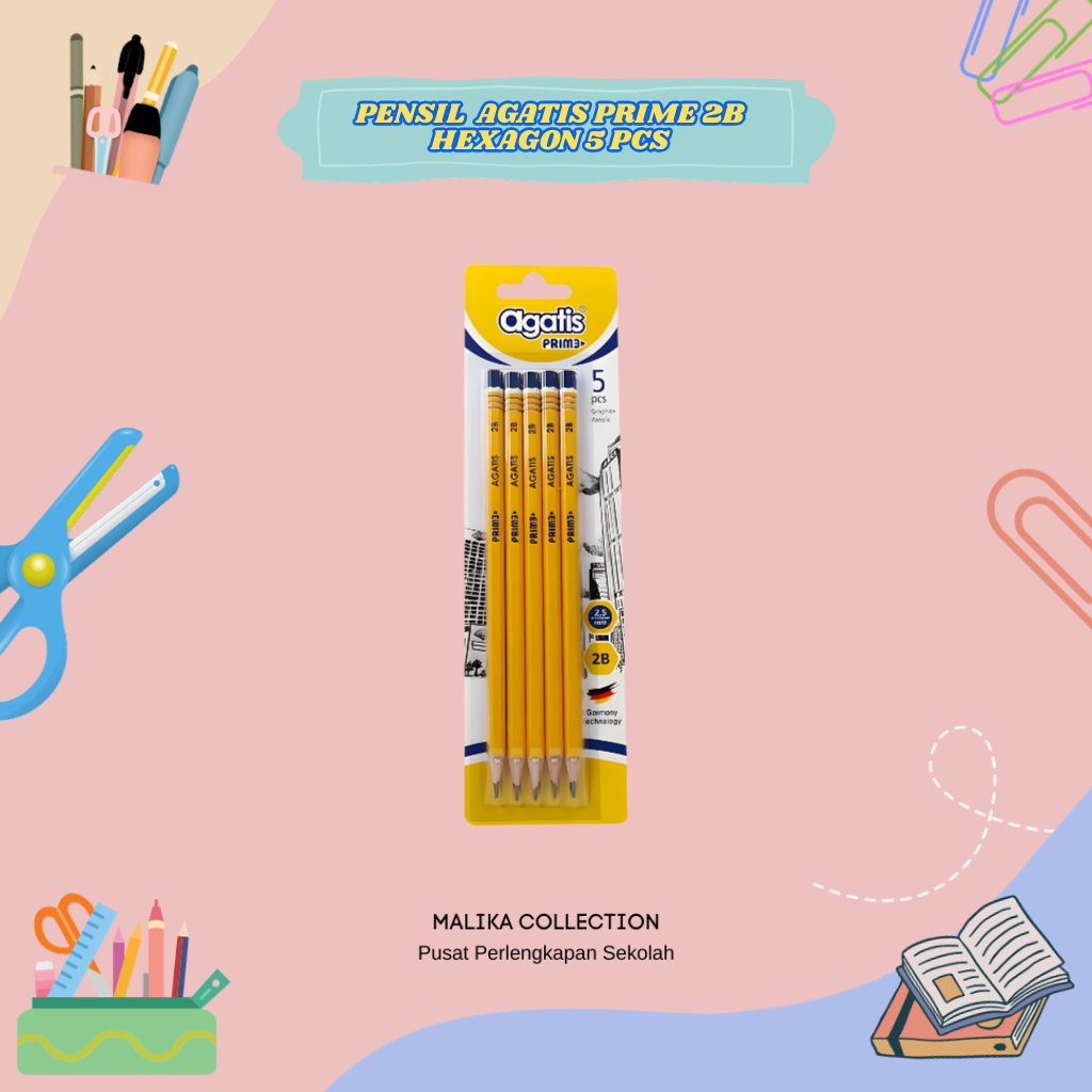

Agatis Prime I Pensil Tulis Hexagon 2B Isi (5PCS)