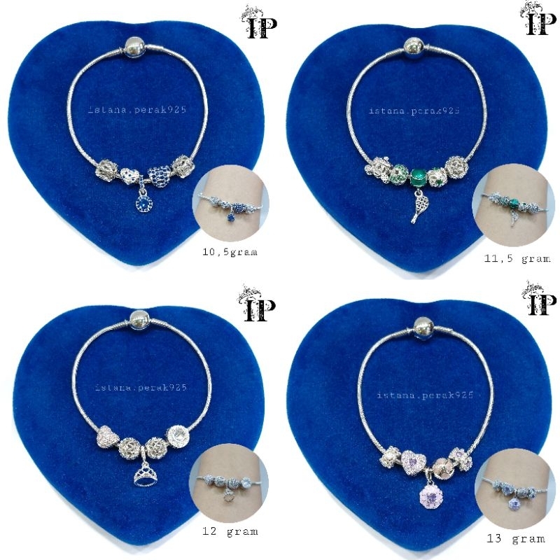 Gelang Pandora Perak Asli 925 Lapis Emas Putih New Perak 925 - Gelang pandora Anti Karat