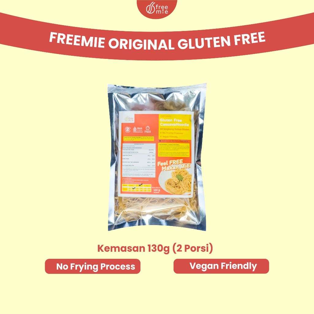 

Freemie Original Gluten Free 130g (2 porsi)~ Mie Singkong ~ Pasta Vegan Friendly ~ Spagetti