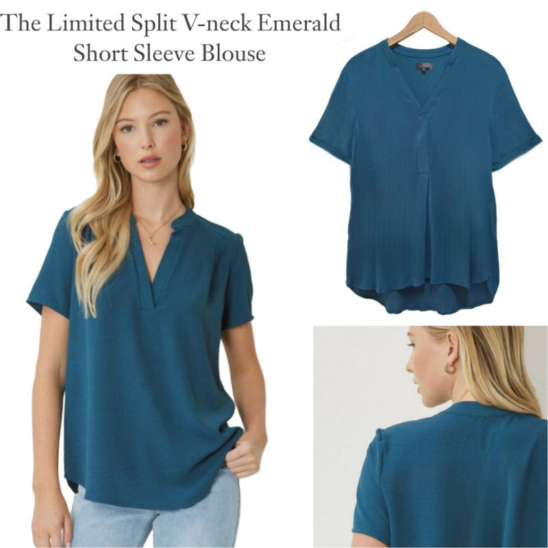 Blouse The limited Split V-neck Short Sleeve/Blouse Wanita Original Branded/Blouse Wanita Terbaru
