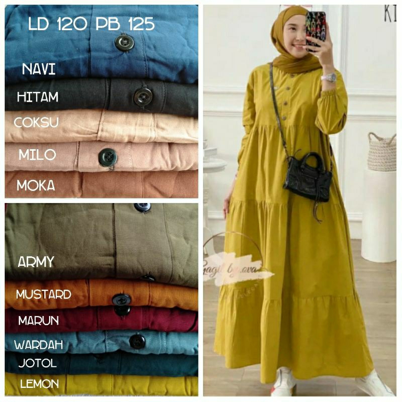 GAMIS KIRANIA CANDA POLOS LD 120 BAHAN KATUN RAYON