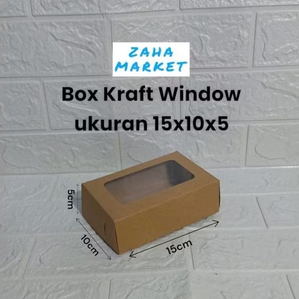 

Box kraft window ukuran 15x10x5 laminasi-kemasan kue.