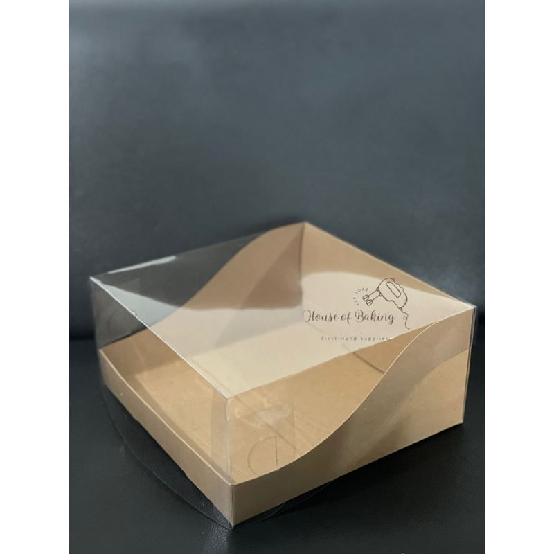 

HOB_ Dus Box Packaging Mika Cake 25cm / Box Kue Tebal 25cm Premium + Tutup Mik Transparan