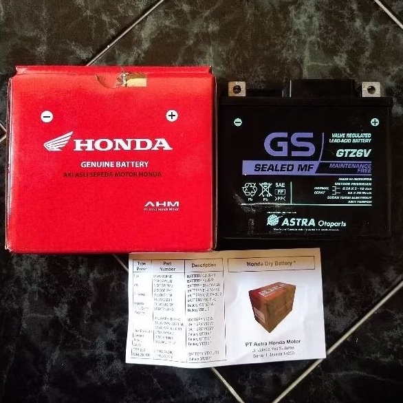 Aki Preloved Honda Scoopy GTZ6V 2019 Kondisi Lemah - Perlu Recharge.