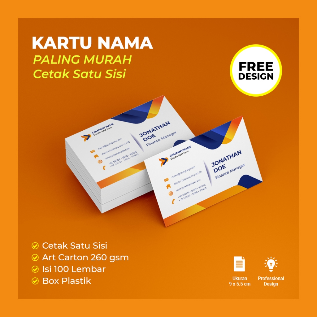 

Cetak Kartu Nama Paket Ekonomis AC 260 cetak 1 sisi Sudah FREE-DESIGN