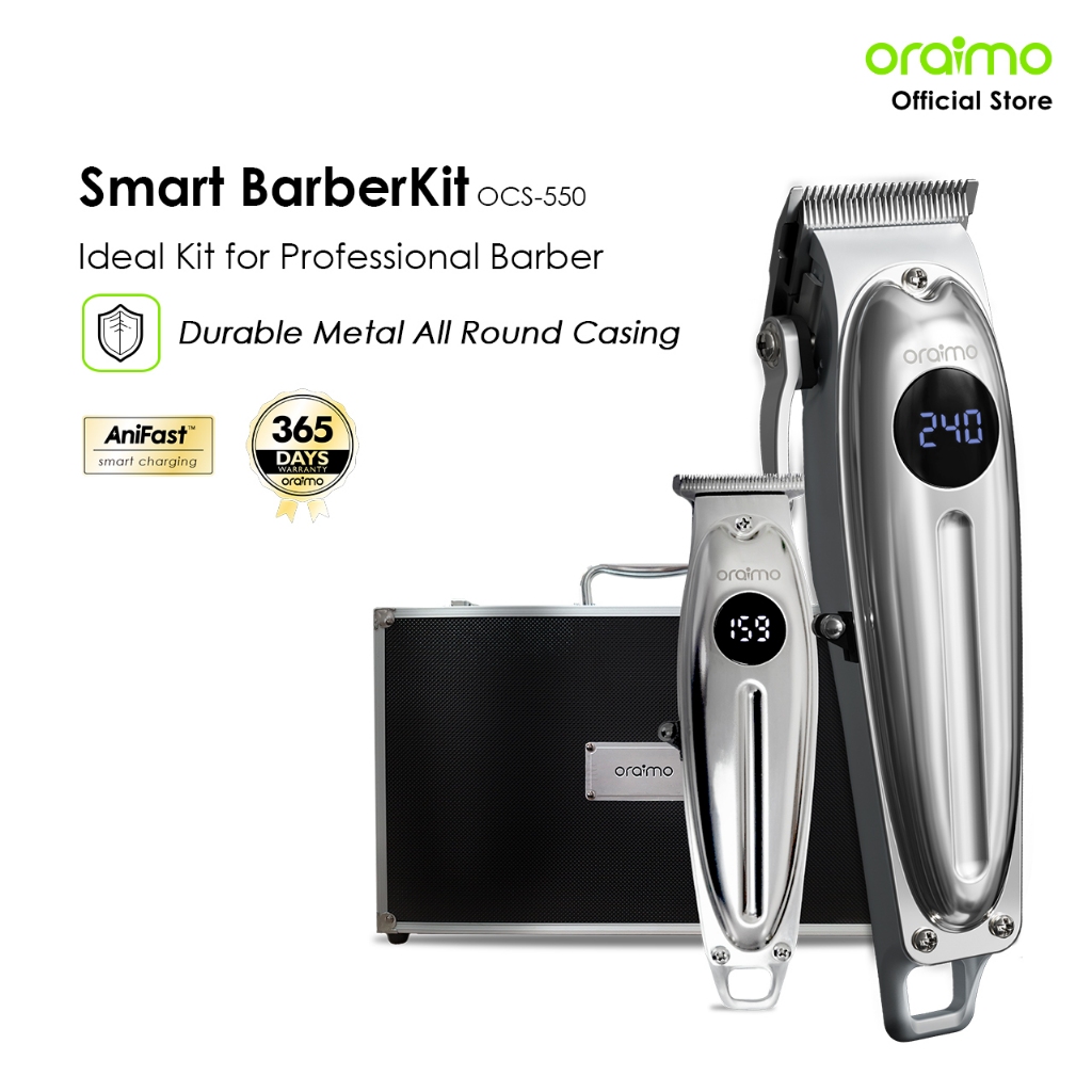 oraimo Smart Barber Alat Cukur Listrik Smart Trimmer Alat Cukur Elektrik Rambut Jenggot Motor Kuat &