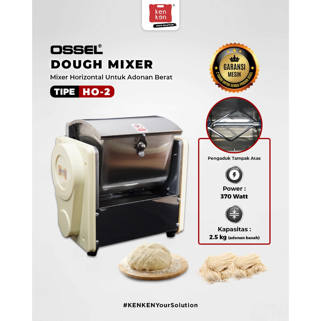 OSSEL Mesin Mixer Adonan Mixer  Mixer Horizontal Dough Mixer  Pengaduk Adonan Mie MIXER HO2 OSSEL
