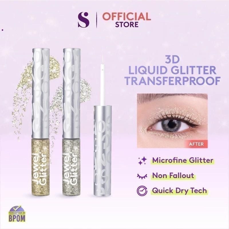 SOMETHINC 3D Jewel Glitter Liquid Transferproof | Gold | Silver | - Liquid Glitter Somethinc