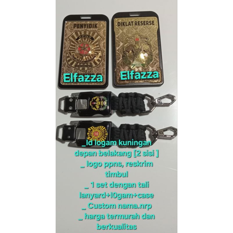 

ID CARD ppns reskrim logam TIMBUL bolak balik, 2 sisi + lanyard nife