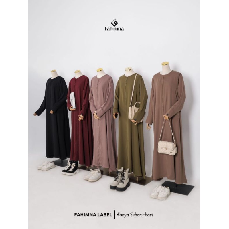 Odelia Loose Abaya by Fahimna bahan Milwauke Material Empuk halus Adem nyaman Gamis syari Cadar tali