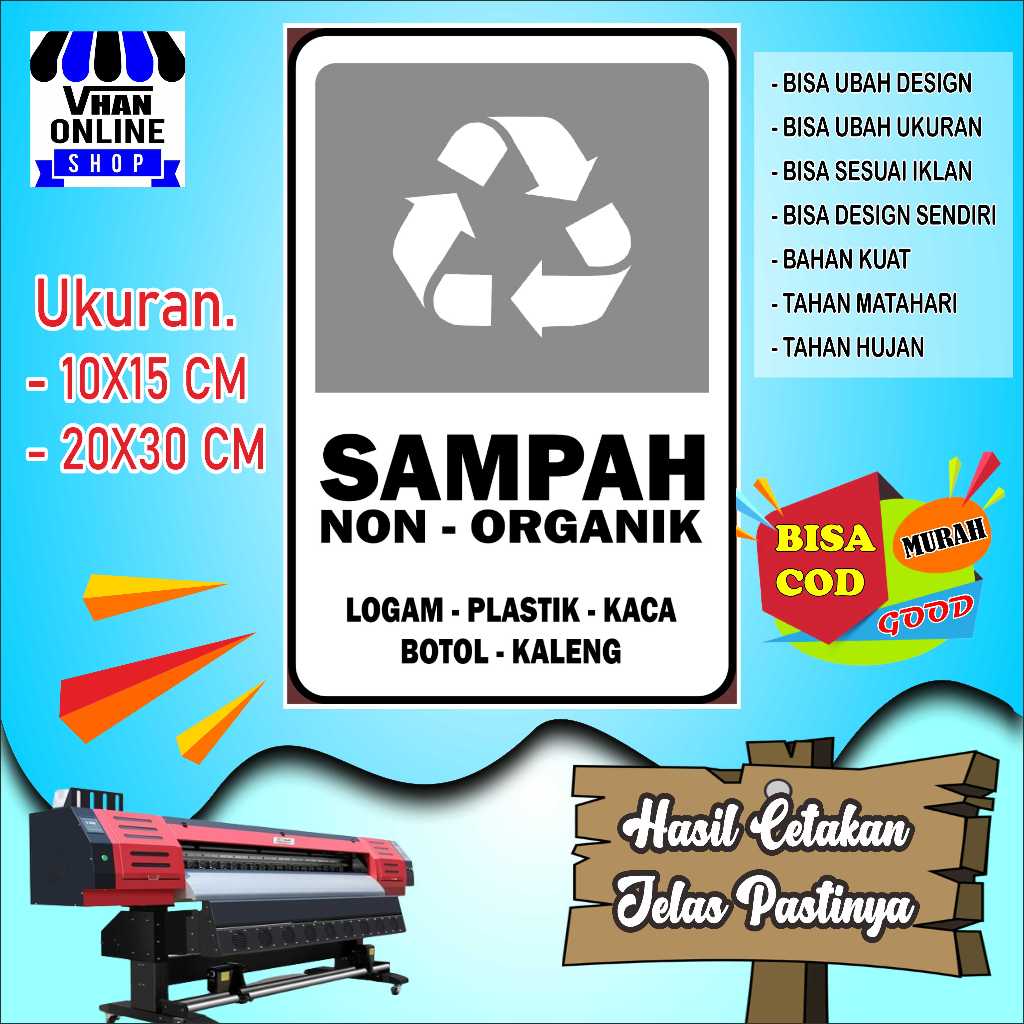 

Cetak Stiker Untuk Tong Sampah Non Organik Putih