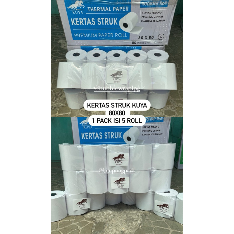 

Kertas Kasir Struk Paper Roll Termal 80x80mm Thermal POS Printer Parkir Antrian 80 x 80 80x80 mm Lampung