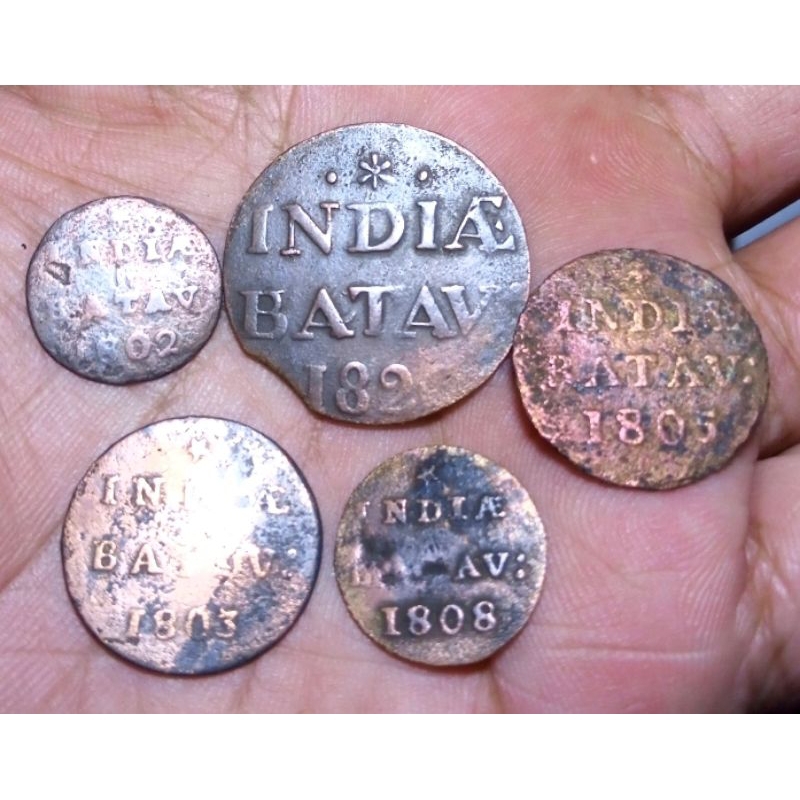 Paket Koin Indiae Batav 5 keping Campur