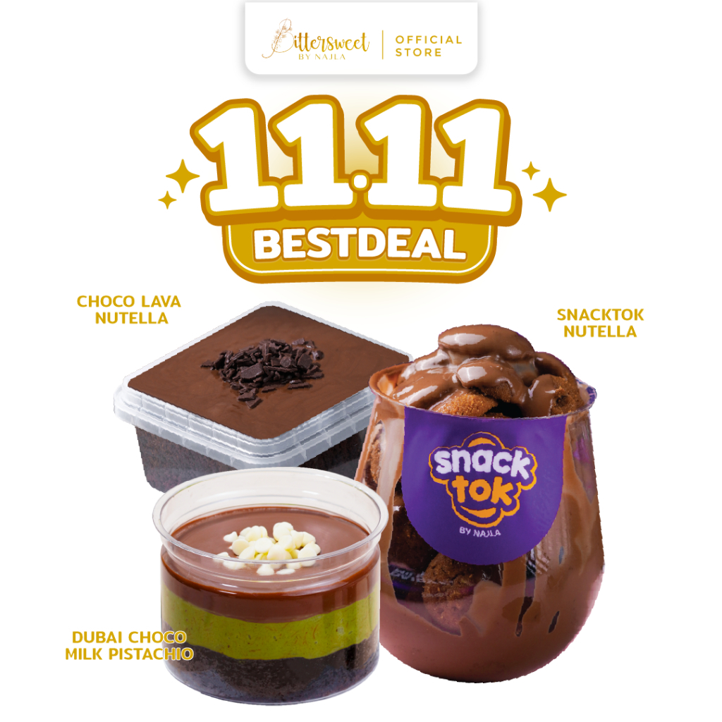 

Dubai Choco Milk Pistachio + Snacktok Full Cookies Nutella + Choco Lava Nutella ( 11.11 )
