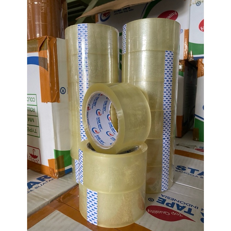 

KODE Y22V LAKBAN 1 DUS BENING PUTIH 1 YARD X 48MM LENGKET STAR TAPE KUALITAS TERBAIK MURAH