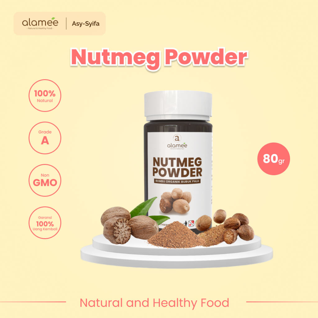 

ALAMEE Bumbu Dapur Pala Bubuk Nutmeg Seasoning Powder Rempah Murni Asli Tanpa Campuran Organik 80g