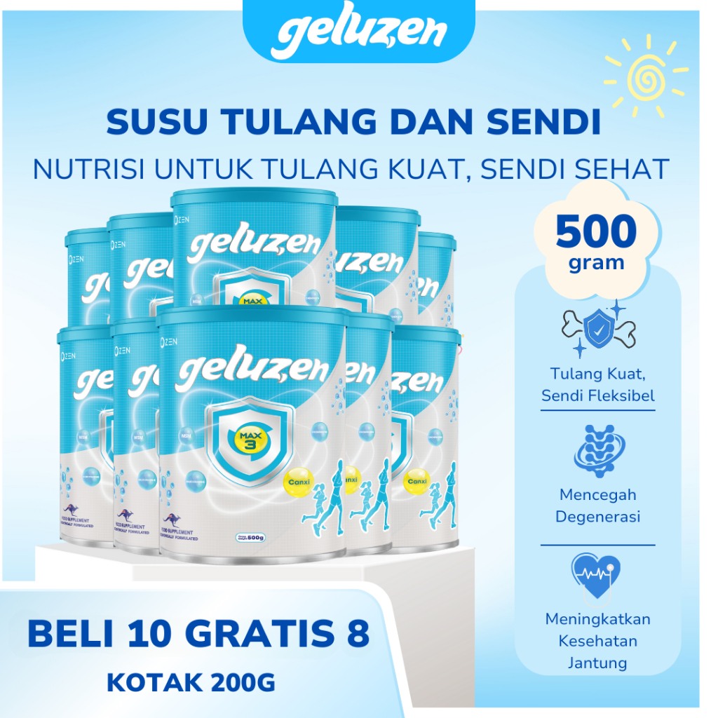 

[ BELI 10 GRATIS 8] GELUZEN SUSU SENDI DAN TULANG 1 KALENG 500G 100% ORIGINAL