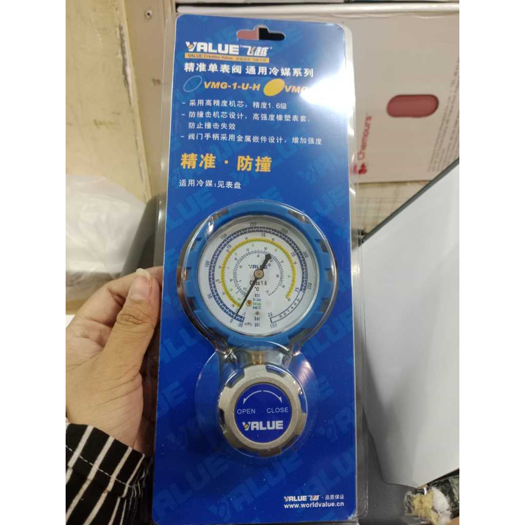 Testing manifold single r410 r32 r22 single merk value TESTING METER MANIFOLD AC ALAT ISI AC