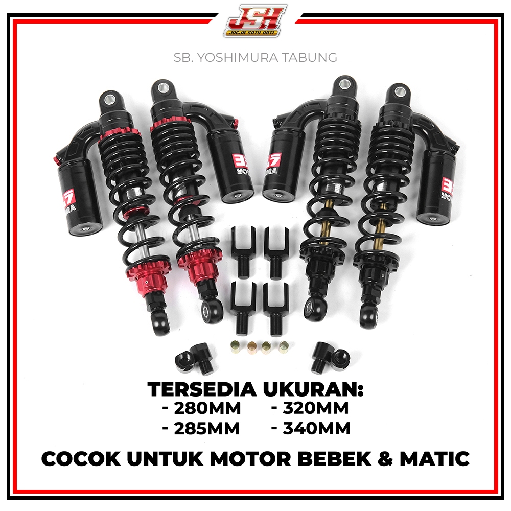 Shockbreaker Shock Belakang Yoshimura Tabung Atas Bebek Matic 280mm 320mm 340mm Plus Anting Mio Nmax