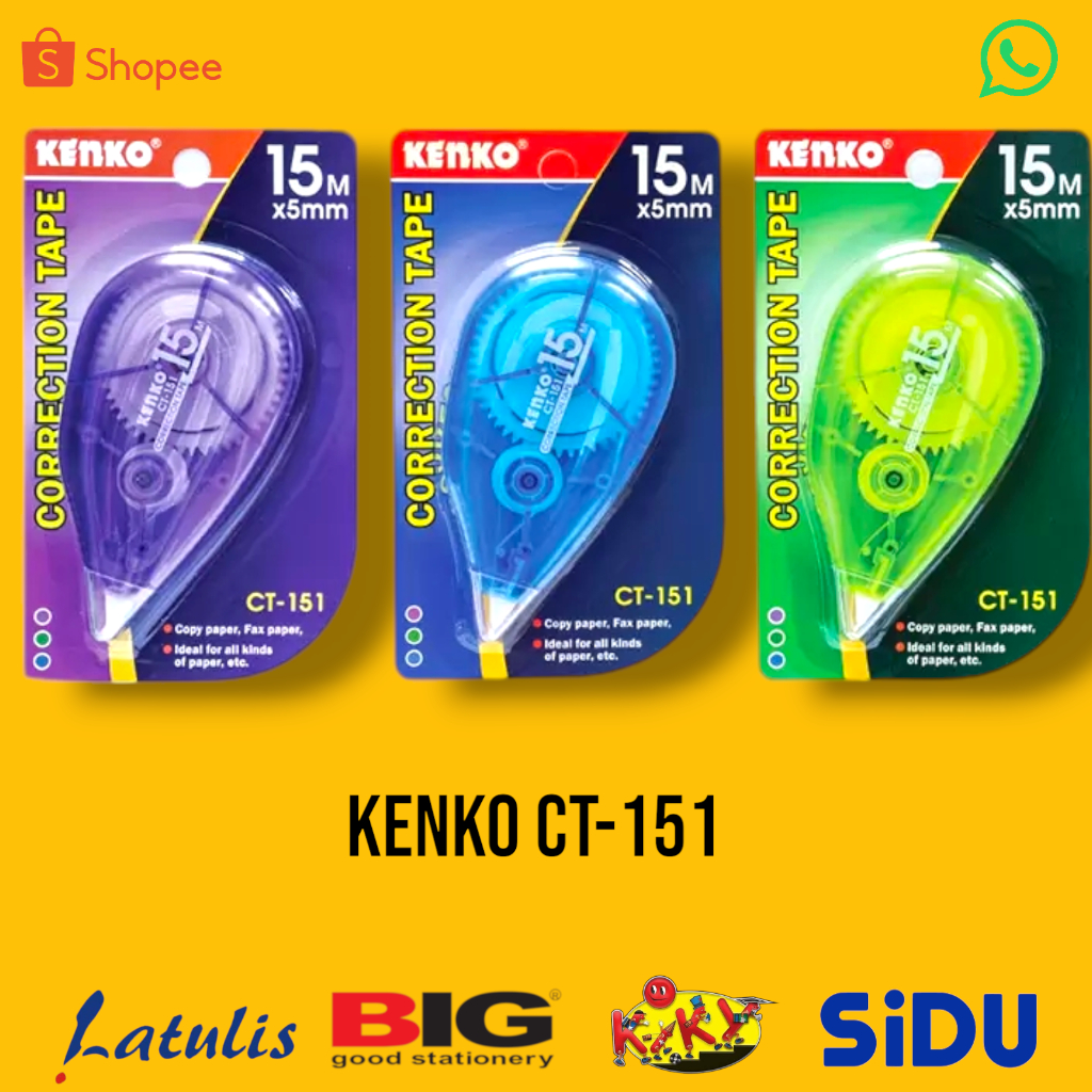 

KENKO CORRECTION TAPE / PITA KOREKSI CT-151 15 M x 5 Mm