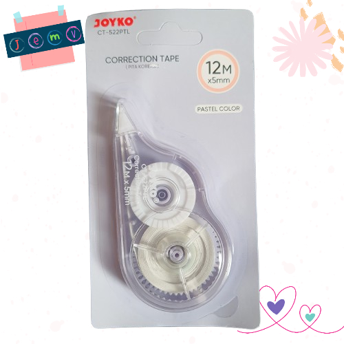 

Correction Tape / Pita Koreksi Joyko CT-522PTL Pastel Color 12M x 5mm