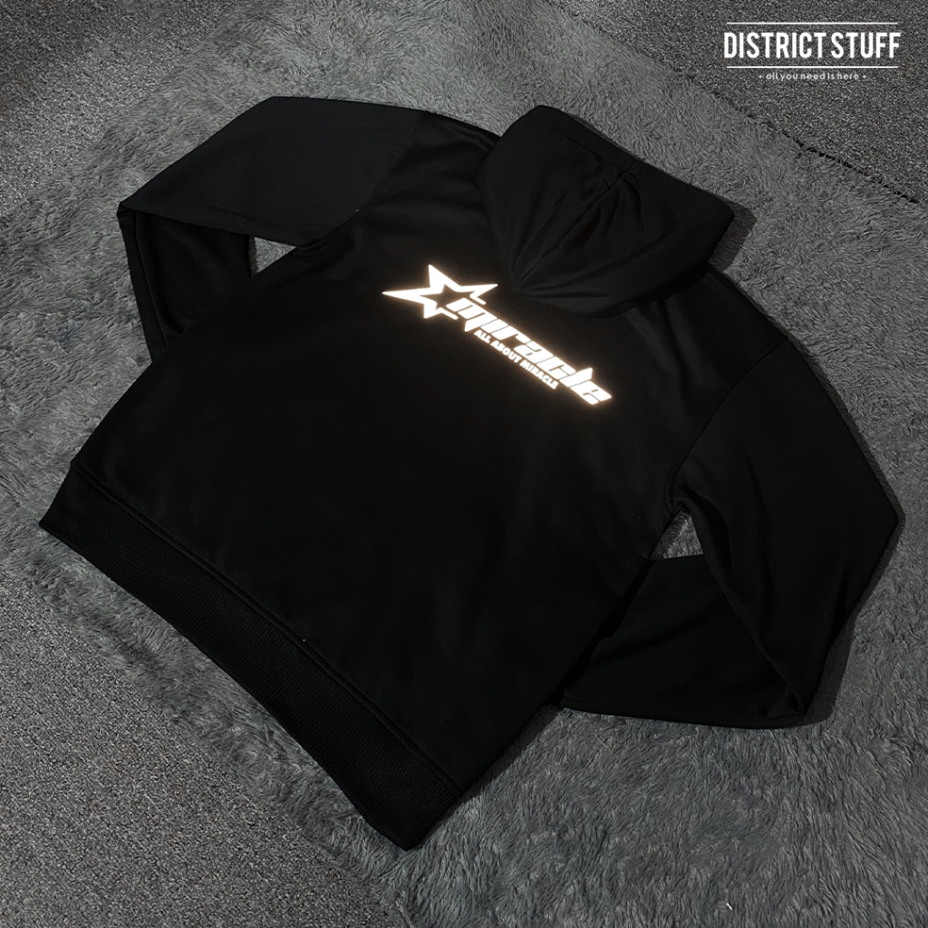 Hoodie Jumper Reflektif Miracle Menyala Dalam Gelap Jaket Pria Wanita Cotton Fleece Premium