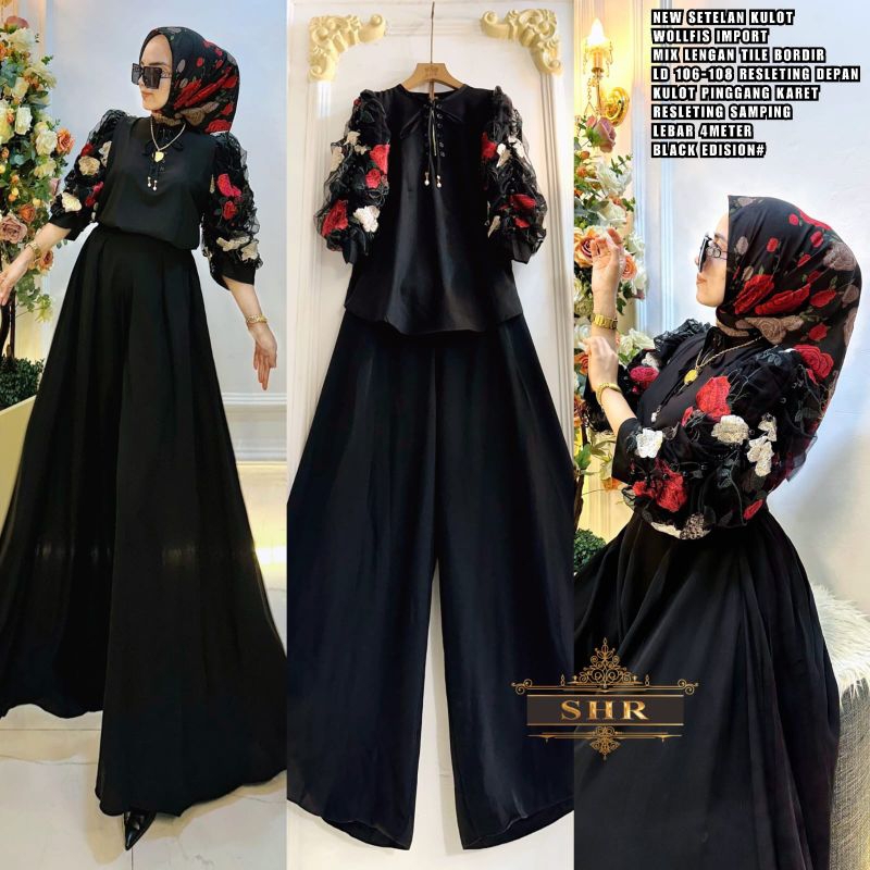 NEW  READY  SET KULOT ONE SET KULOT MAWAR CANTIK ORI SHR TERBARU GOOD QUALITY