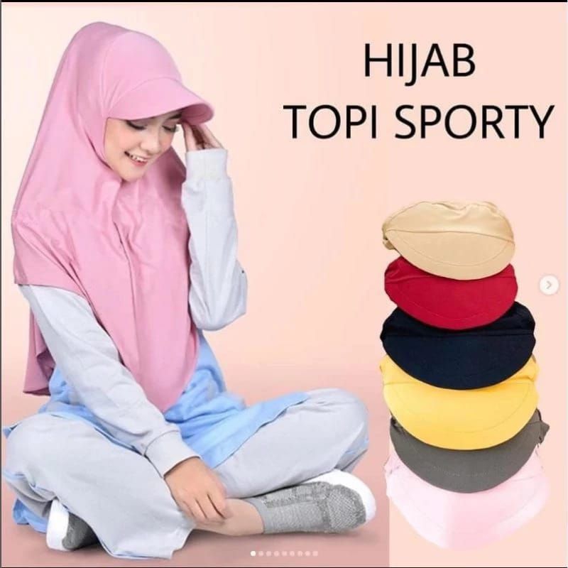 topi sporty dewasa hijab jilbab topi