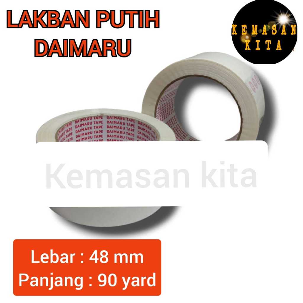 

DAIMARU PUTIH 2 INCH ISOLASI LAKBAN SELOTIP WARNA PUTIH 48MM