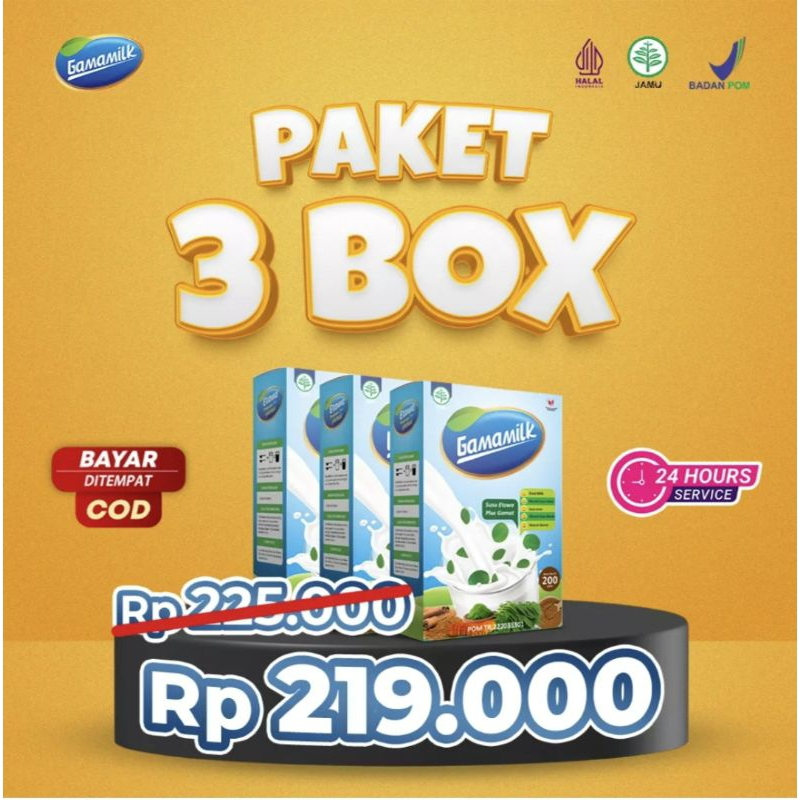

ISI 3BOX Gamamilk Susu Etawa Plus Gamat Rekomendasi Ilmiah Atasi Nyeri Sendi & Tulang 200gr