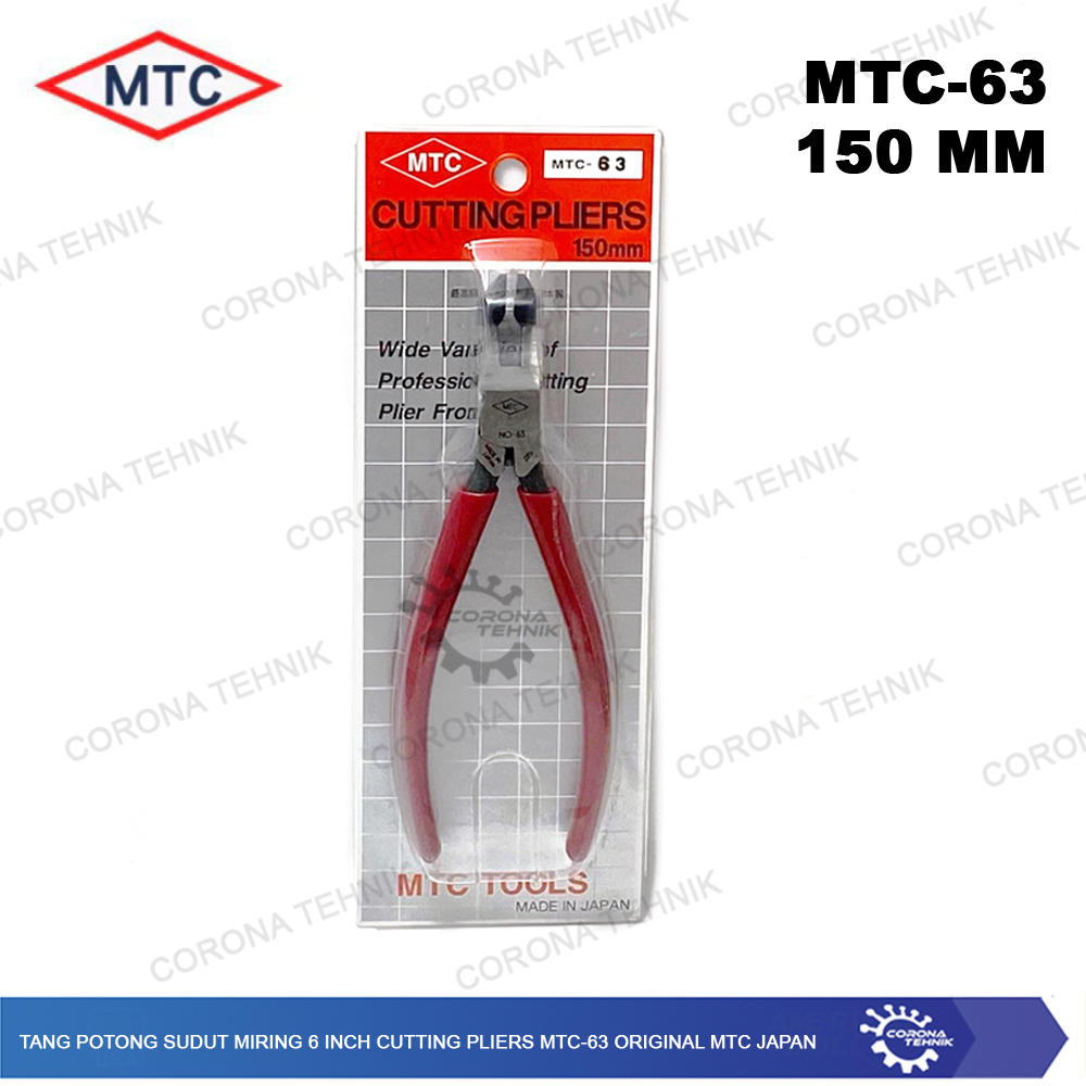 MTC-63 Original MTC Japan Tang Potong Sudut Miring 6 Inch Cutting Pliers
